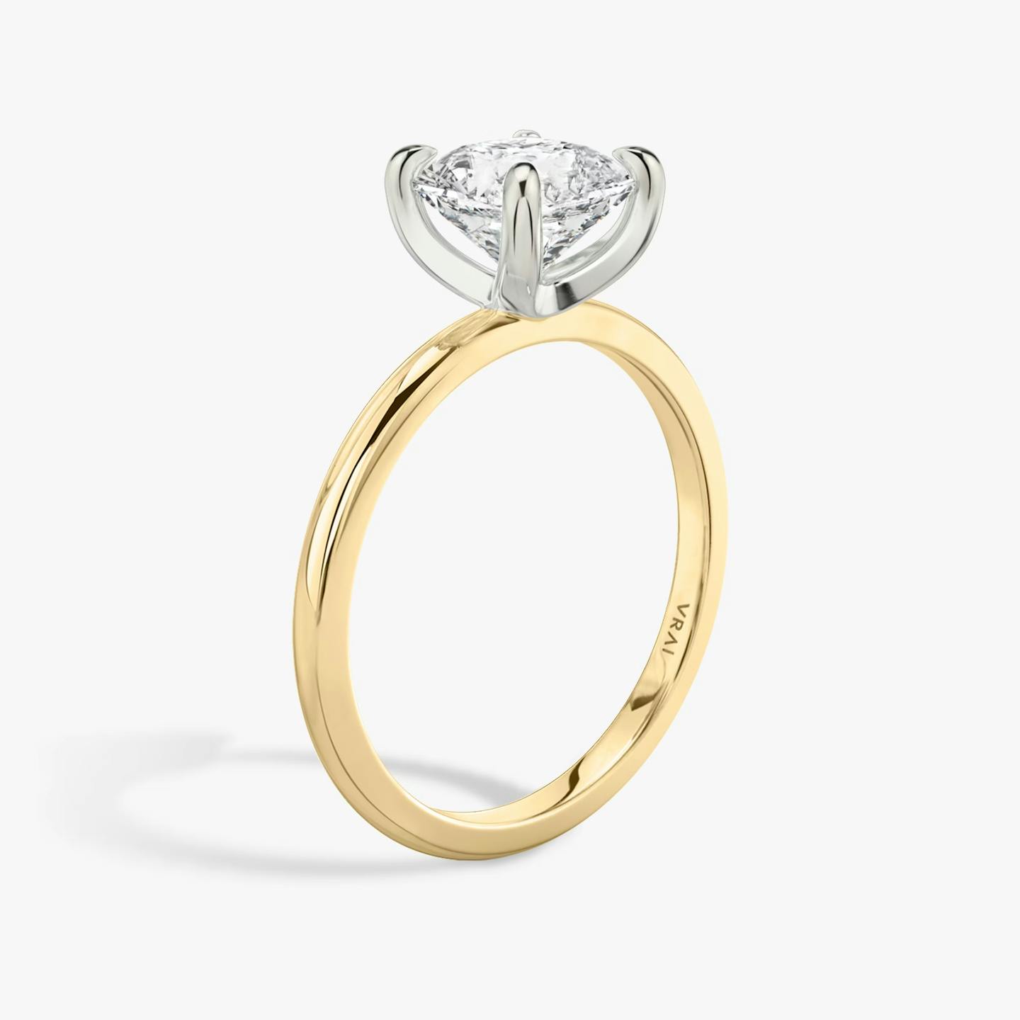 The Classic Two Tone | Asscher | 18k | 18k Yellow Gold and Platinum | Band: Plain | Diamond orientation: vertical | Carat weight: See full inventory